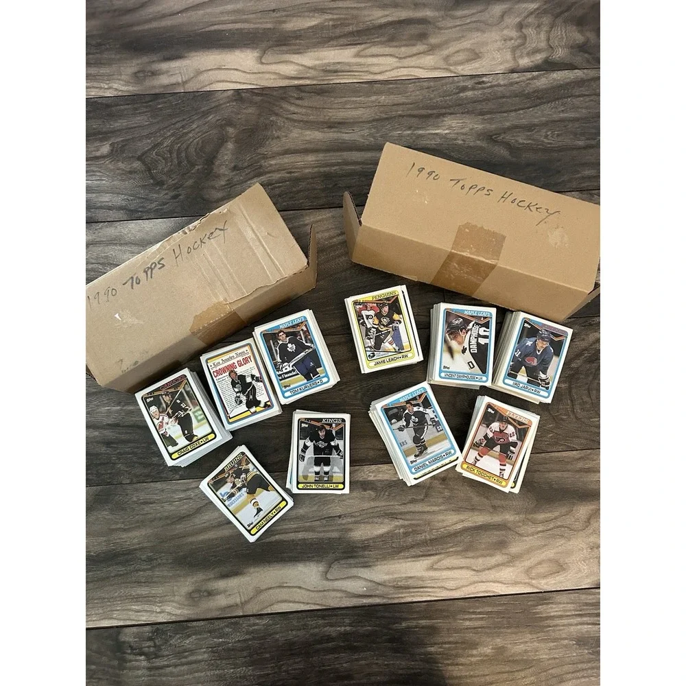 Hockey Cards Lot Box 1990's Commons Tops Vintage Card Set